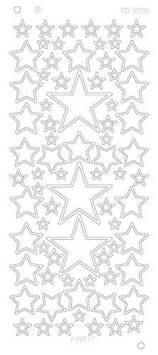 Stars various sizes Platinum - Goud   CD3096G