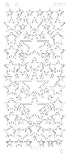 Stars various sizes Platinum - Zilver   CD3096Z
