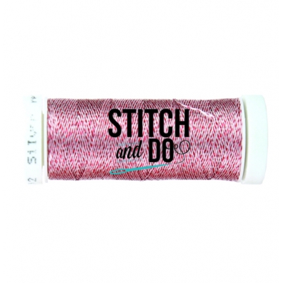 Stitch and Do Sparkles Embroidery Thread - Silver-Red