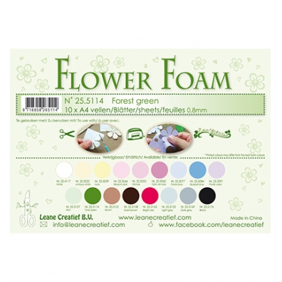 10 Flower foam sheets A4 0.8mm. Forest green
