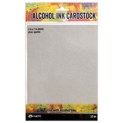 Tim Holtz - Alcohol Ink Cardstock - silver sparkle