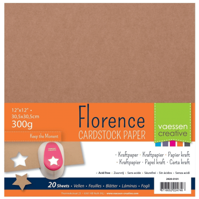 Florence - Cardstock Kraft 30,5 x 30,5 cm. 20 stuks 